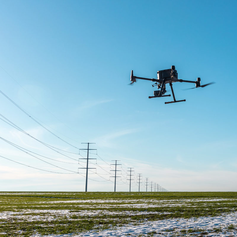 befaring av strømnett med drone