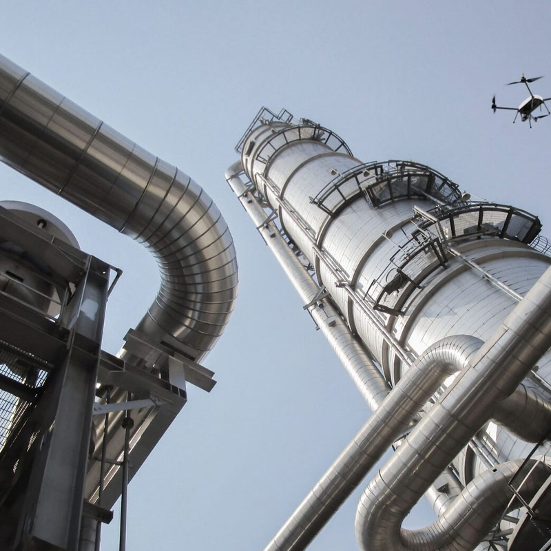 termisk inspeksjon etter lekkasje med drone